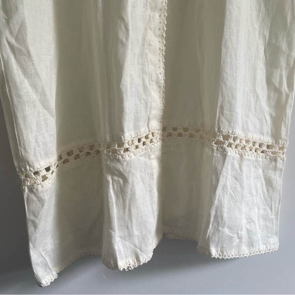 Like New Maurie and Eve Golden Hour Maxi Linen Crochet Dress Off White 8 - Picture 5 of 9